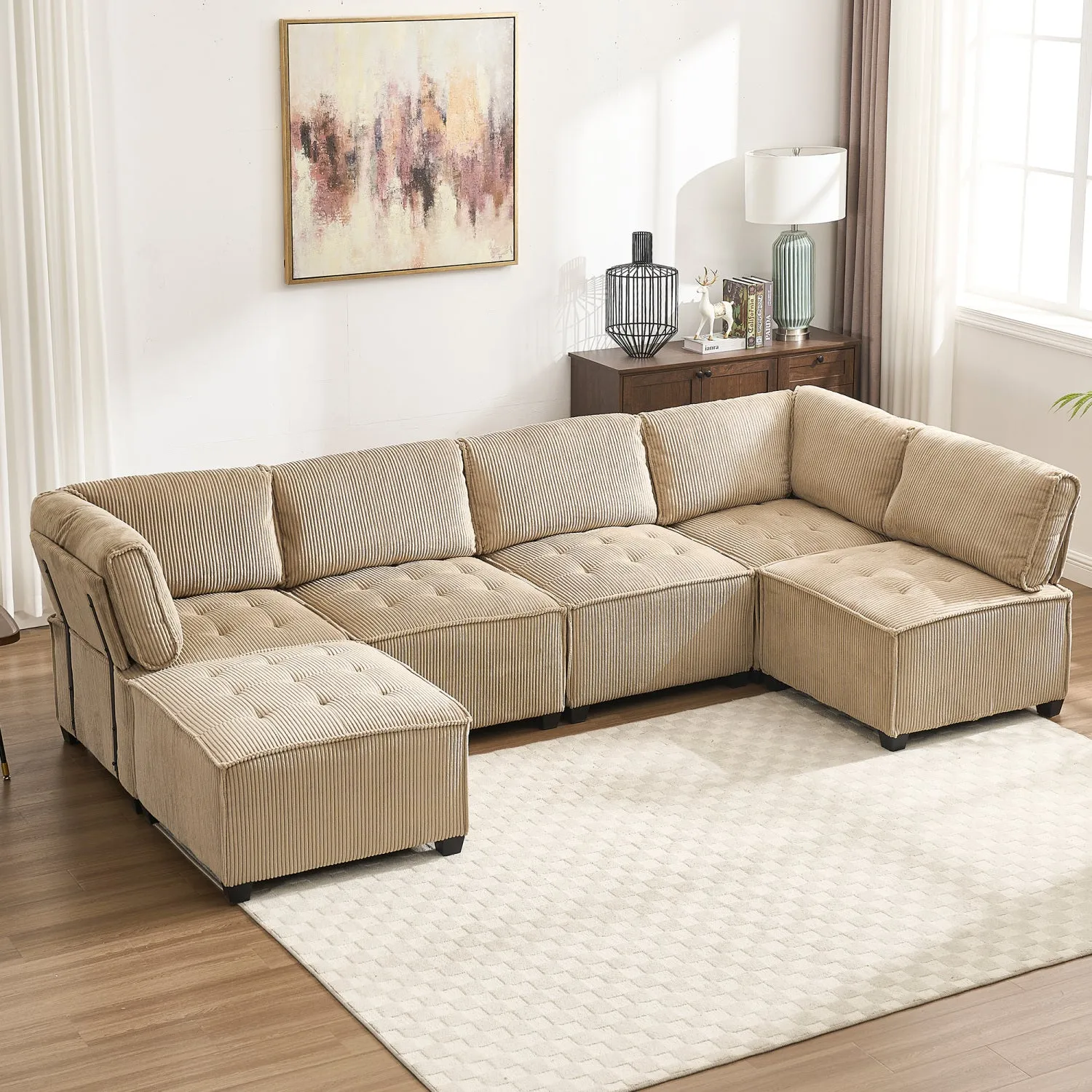 Streamdale U-Shaped Modular Sectional Sofa with Reversible Chaise