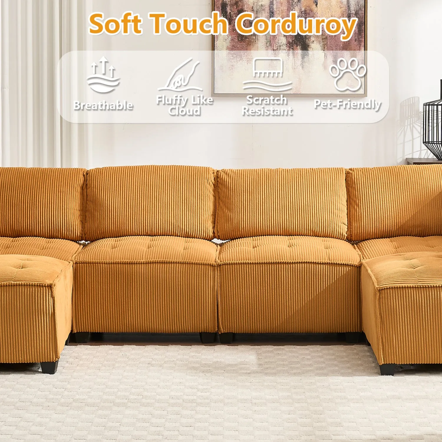 Streamdale U-Shaped Modular Sectional Sofa with Reversible Chaise