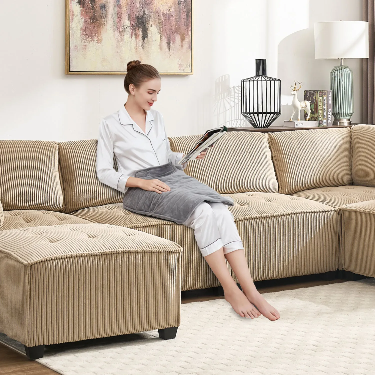 Streamdale U-Shaped Modular Sectional Sofa with Reversible Chaise