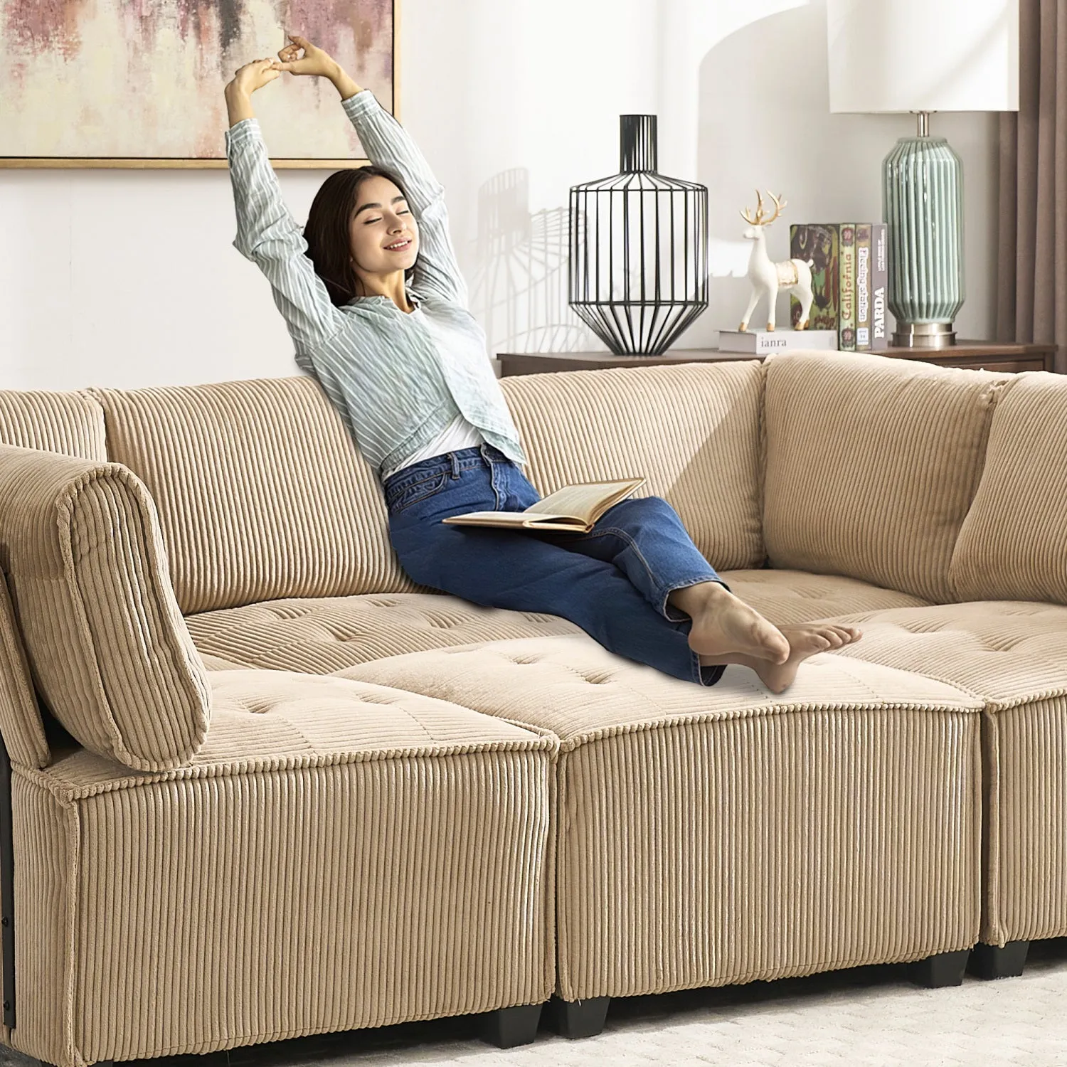 Streamdale U-Shaped Modular Sectional Sofa with Reversible Chaise