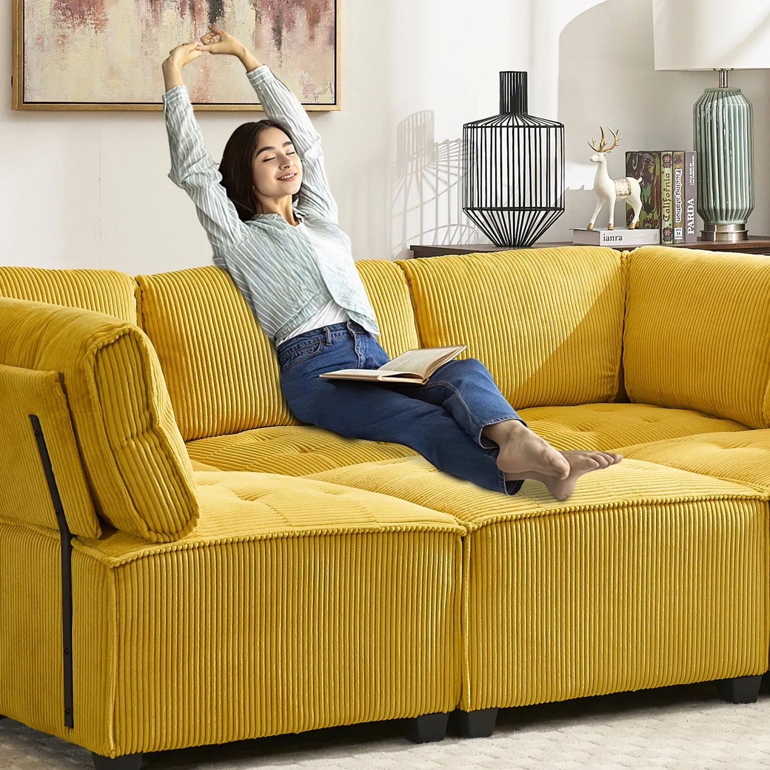 Streamdale U-Shaped Modular Sectional Sofa with Reversible Chaise