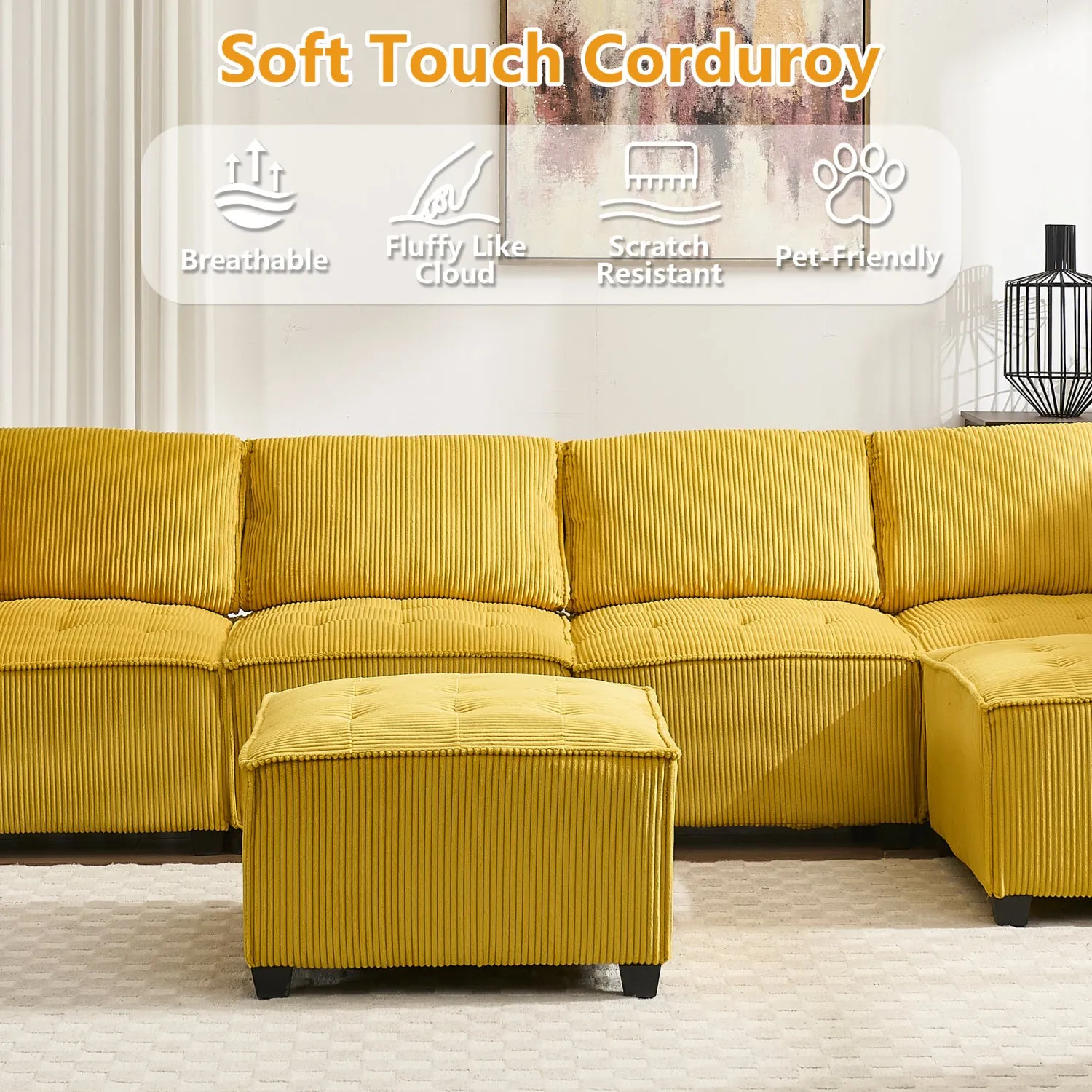 Streamdale U-Shaped Modular Sectional Sofa with Reversible Chaise