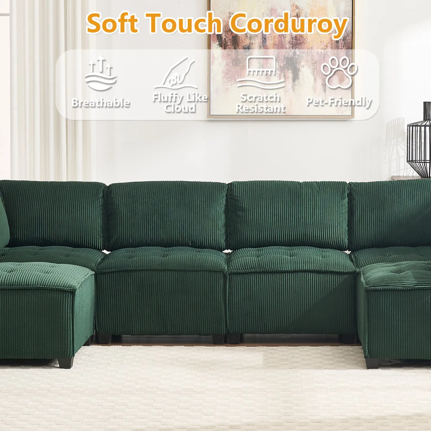 Streamdale U-Shaped Modular Sectional Sofa with Reversible Chaise