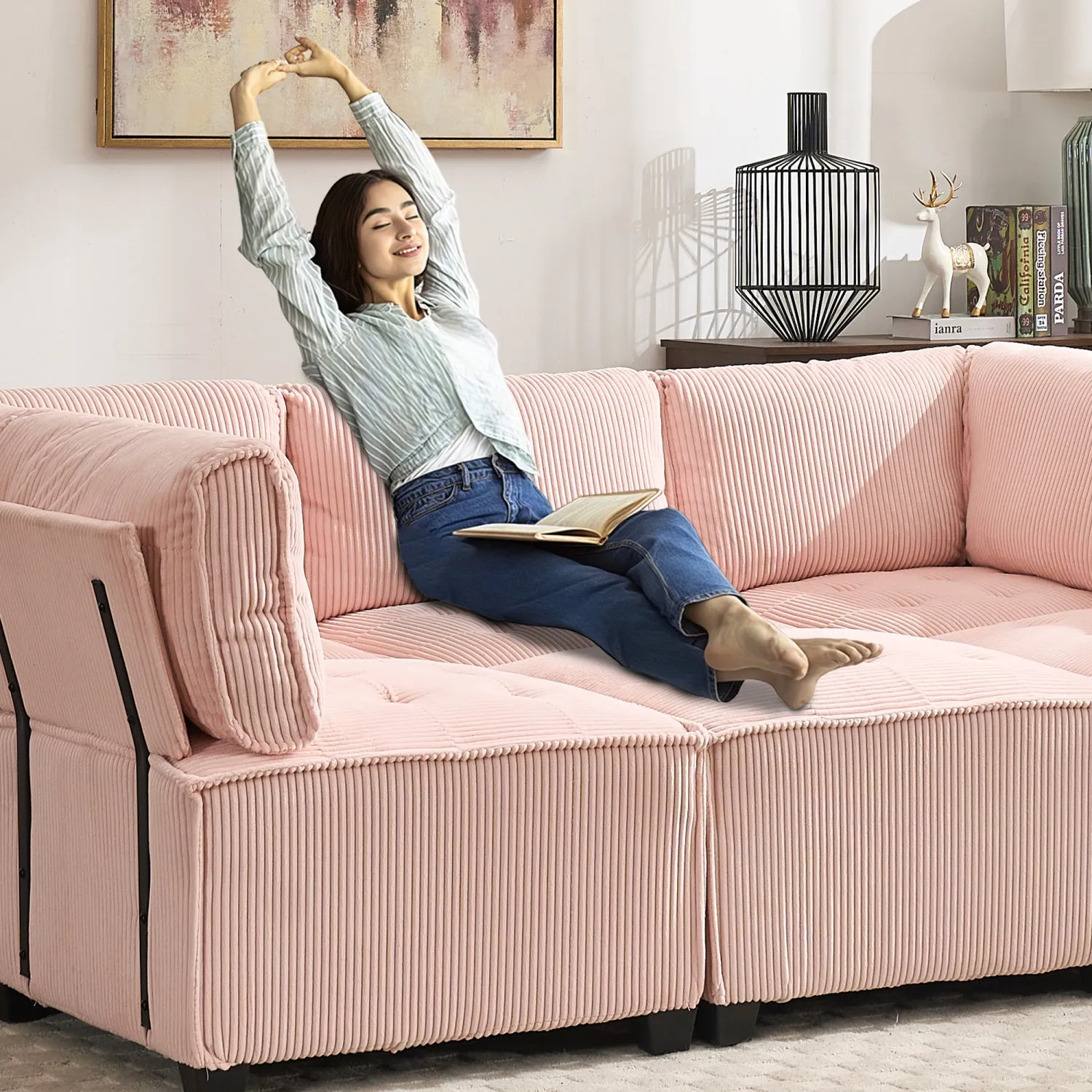 Streamdale U-Shaped Modular Sectional Sofa with Reversible Chaise