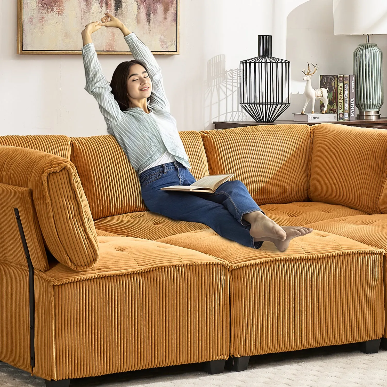 Streamdale U-Shaped Modular Sectional Sofa with Reversible Chaise