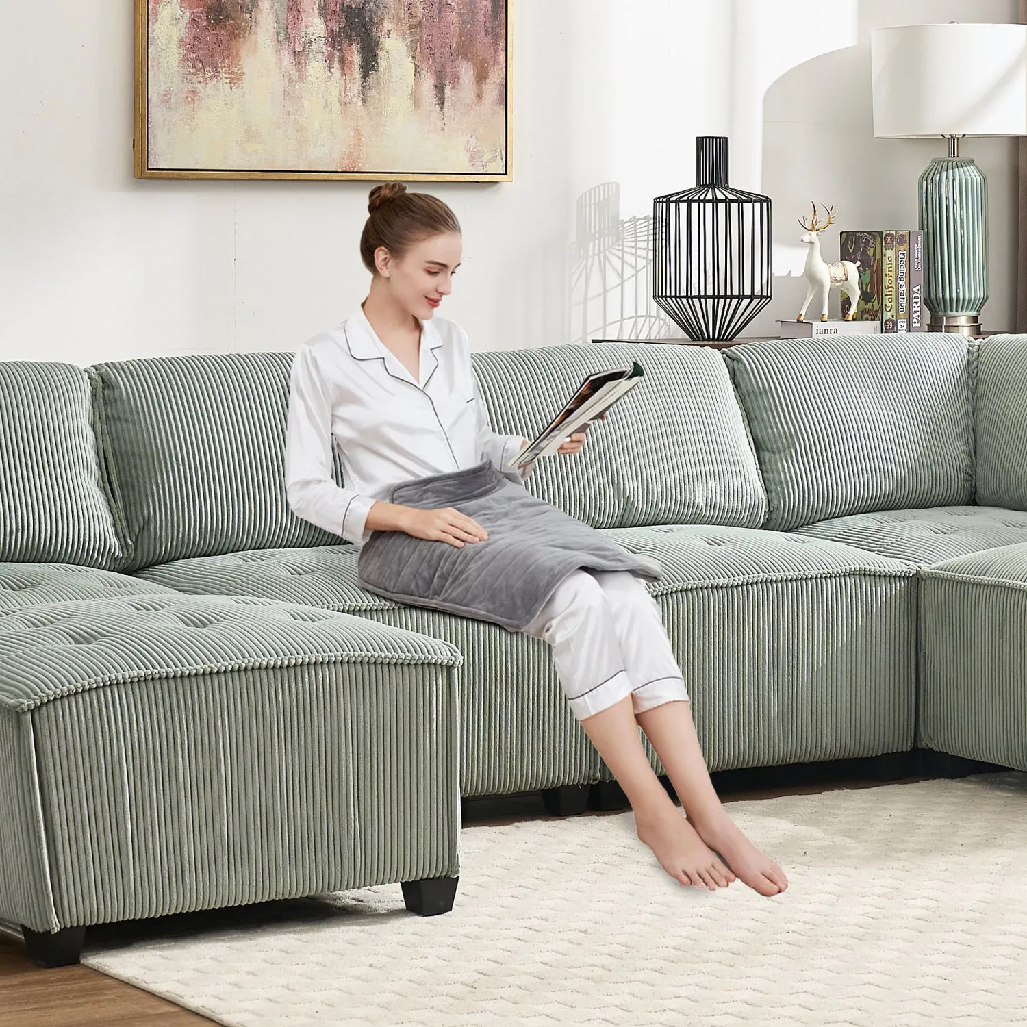 Streamdale U-Shaped Modular Sectional Sofa with Reversible Chaise