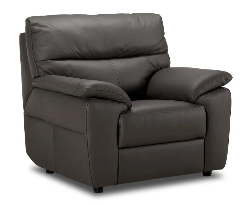 Toscana Leather Sofa, Loveseat and Chair Set-Grey