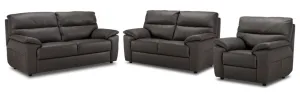 Toscana Leather Sofa, Loveseat and Chair Set-Grey