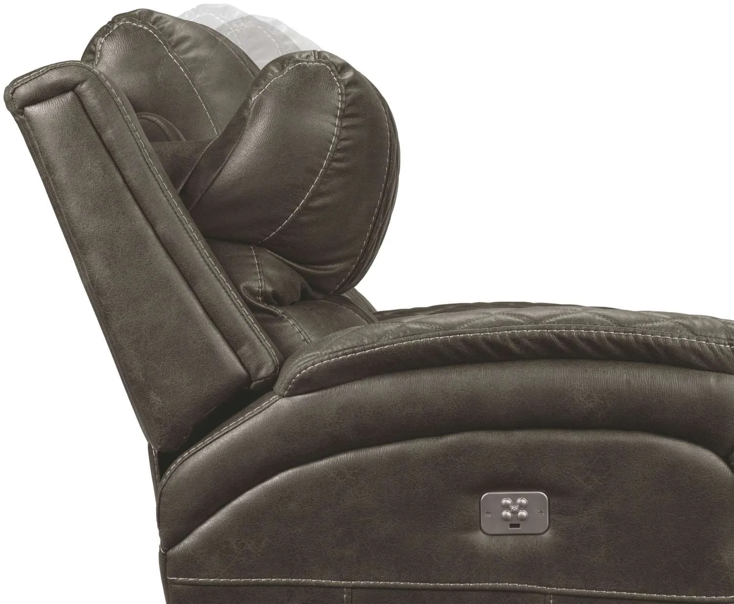 Wesley Dual Power Reclining Sofa, Dual Power Reclining Loveseat w/Console and Dual Power Recliner Set - Granite